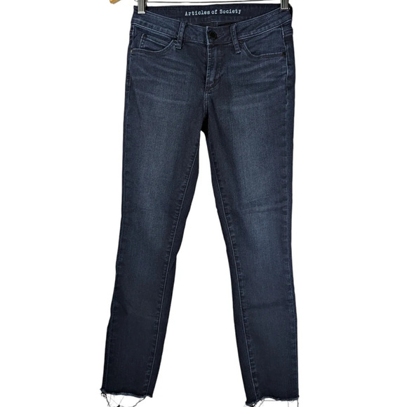 Articles of Society Carly Cut Off Hem Brooks Dark Wash Skinny Jeans Size 26 - Picture 1 of 9